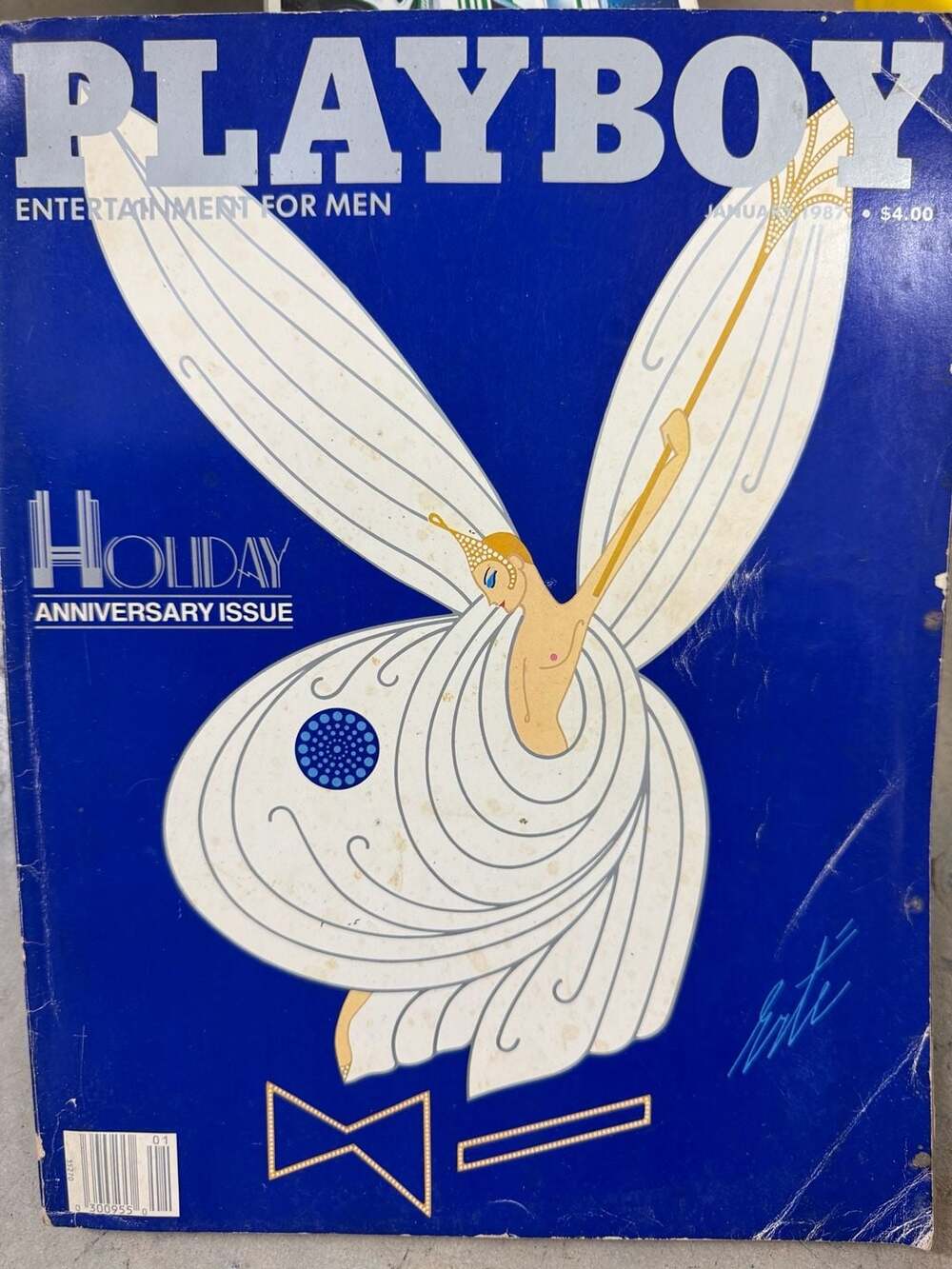 Playboy Magazine January 1987 Holiday Anniversary Issue Erté Cover